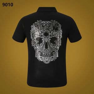 New PP Men's Polo Shirt Summer Skull Diamond Phillip Plain Short Sleeve Designer T Shirt Harajuku Tee Skulls Tops Streetwear P9010