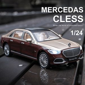 Druckguss-Modellauto 1 22 Maybach S680 Legierungsmetallautomodell Druckguss-Metallspielzeugfahrzeuge Automodell Hohe Simulation mit Sound und Licht Kindergeschenk 230617