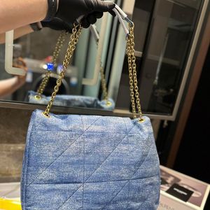 43cm Cadeia Tote Bag Blue Denim Shoulder Bags Handbags Women Designer Bag Flap Quilted Bag Luxo Underarm Bags Shop Shop Bags New Vintage Bags Zipper Large Capacity