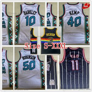 S-XXXL Basketball 3 Allen 11 Yao Iverson Ming Jersey Mitchell und Ness 1995 All-Star Retro Shawn 40 Kemp White 50 David 10 Charles Robinson