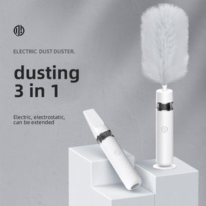 Dusters Electric Feather Duster laddningsbar Duster Electric Spin Scrubber Rotera Sofa Dust Cleaner Hushållsrengöringsverktyg 230617