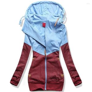 Kadın Hoodies Bahar Kadın Ceket 2023 Moda Sonbahar Kış Pembe Mavi Kapşonlu Sweatshirt Fermuar Palto Kadın Ter Poleronları