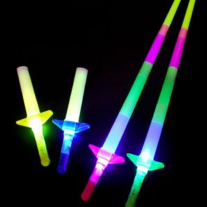 Новинка игры большая четыре секции Glow Stick Телескопическая флэш -флэш -фестиваль игра Cheer Props Reps Toys 230619
