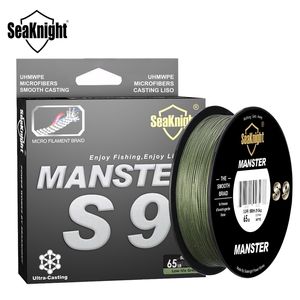 Braid Hat Seaknight Brand S9 Monsteranster Serisi 300m 500m PE Hat 9 Strand Ters Spiral Teknoloji Çok Filament Balıkçılık Hattı 20-100lb 230619