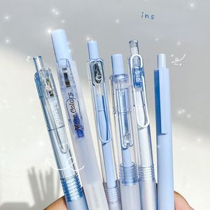 Beyaz Kalemler 6Pens Kawaii Jel Kalem Renkli Fosforlu Set Set Okul Öğrencileri Pens Lots INS KORE Japon Kawaii Okul Kırtasiye Tedariki 230620