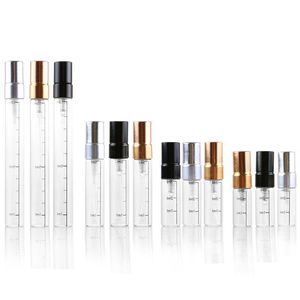 2ML 3ML 5ML 10ML Frasco de spray de vidro transparente Portátil Perfume Atomizador Mini frasco de tubo de ensaio de amostra Frascos de vidro fino F568 Qnutw