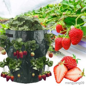 Planters POTS Multi-Mouth Grow Bag Strawberry Tomat Planting Påsar Återanvändbar Blomma ört Planter Pot Garden Vegetabiliska Blomma växande behållare R230620
