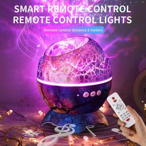 Star 2024 Night Light USB Music Starry Water Wave LED Lights Remote Bluetooth Colorful Rotating Projector Sound-Activated Decor Lamp ry s