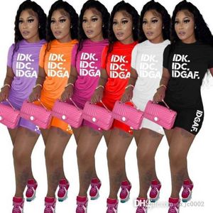 Womens Designer Summer Plus Size Tracksuits Short Sleeve Two Piece Set Letter Print T-shirt Shorts Sports Outfits