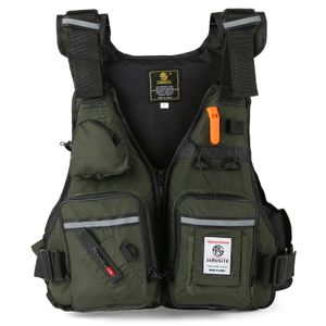 Andra idrottsartiklar Män Professionell Life Jacket Buoyancy Suit Portable Fishing Vests Multi-Pockets Waterproof Sea Fishing Justerbar VEST 230619