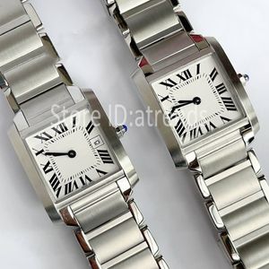 Top Stylish Quartz Watch Women Gold Silver Dial Sapphire Glass 25x30mm Classic Rectangle Design Arvwatch Ladies Luxury Full Stainless Steel Clock 1535