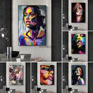 Nordic Abstract Women Wall Art Poster Oil Paintings Pop Street Graffiti Mural Modern Home Decoration Prints Living Room Decor L230620