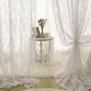 Cortina francesa renda branca voile tratamentos de janela para sala de estar quarto porta cortinas tule floral cortinas tela varanda 230619