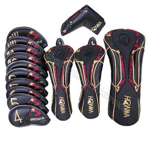 Golf Headcover Black Universal Honma Driver da golf Fairway Woods Irons Punter Headcover Club di alta qualità Coprono la spedizione gratuita