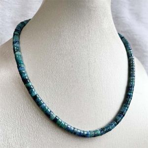 Chains Beach 3 6MM Phoenix Lapis Heishi Necklace Blue Green Vintage Festival Boyfriend Men Disc Disk Woman Jewelry Surfer Erkek