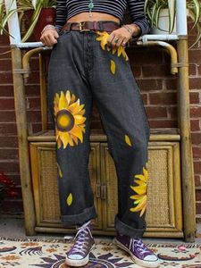 Women's Jeans 2023 Sunflower For Women Loose Pant Autumn Winter Ladies Denim Trousers Retro Streetwear Boyfriends Woman