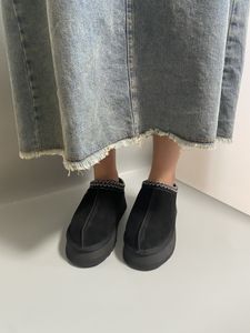 المصمم الكلاسيكي الثلج أحذية Tazz الأسترالية Mini Tasman Slipper Platform Fluffy Bumes دافئة الشتاء نصف نساء الفراء الجوارب الفاخرة الحذاء بقطع 35-40 يورو