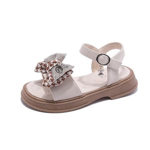 Sandalet çocuk ayakkabıları çocuk ayakkabı kızlar bowknot prenses yaz yumuşak taban moda f11533