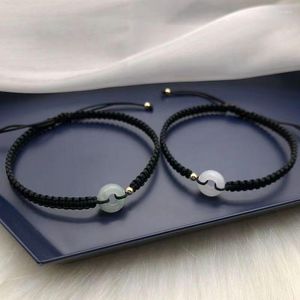Charm Bracelets Fashion Handmade Braided Lucky Jasper Safety Buckle Couple Bracelet For Women Men Chinese Style Knitted Jewelry Gifts