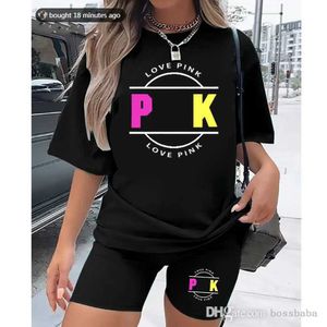 Plus storlekar S-5XL Designer Nya stora kvinnliga träningsdräkter Två Peices Biker Shorts Set Letters Pattern Printed Sports Suits