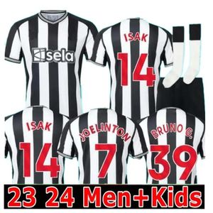 KIT KIT 22 23 24 Newcastles New Castle Soccer Jerseys Boys Bruno G. Joelinton Football T Shirts Lata Isak Nufc Uniteds Maximin Wilson 16/2xl