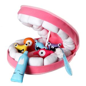 ツールワークショップの歯を磨く初期の教育のためのおもちゃのロールプレイおもちゃかわいい早期教育漫画歯ブラッシングおもちゃモデル230619