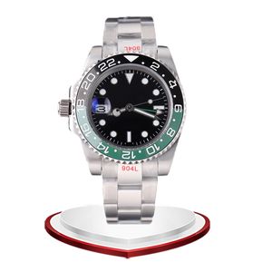 MENS Titta på 41mm Automatisk mekanisk rörelse tittar på full rostfritt stål Braclet Blue Black Red Ceramic Sapphire -armbandsur Super Luminous Montre de Luxe