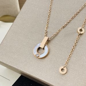 collana in oro non appannante gioielli firmati donna catena corda catena in acciaio al titanio catena d'argento delicata di lusso collana di laurea con zirconi cubici solitario