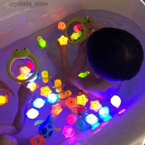 Induction Luminous Animal Floating Light Fishing Fish Sensing Water Toys Children's Baby Bath Toys Floating Light Up Bath Toy L230518