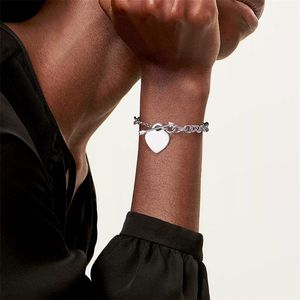 Pulseiras de pingente de corações de prata 925 designer de moda rosa letras douradas pulseira para mulheres senhoras moda luxo vintage presentes de aniversário