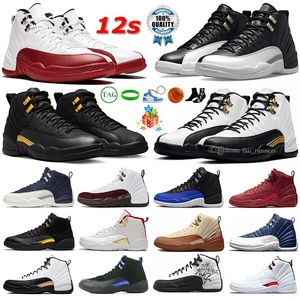 Jumpman 12 12s Tênis de Basquete Cherry Playoffs Black Taxi Royalty Stealth Bulls Floral Branco Índigo Cinza Escuro Concord Muslin Jogo Royal Trainers Tênis Esportivos