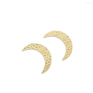 Pendant Necklaces 10Pcs Raw Brass Hammered Large Moon Connector 2 Holes Crescent Charms For Diy Necklace Earring Jewelry Making Findings
