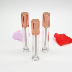 Tubos de brilho labial de 55 ml, tampa de ouro rosa, recipiente de embalagem de batom cilíndrico, frasco de bálsamo labial DIY vazio transporte rápido F3838 Rxkkd