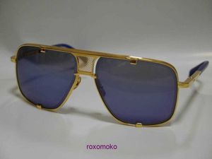 Najlepsze oryginalne hurtowe okulary przeciwsłoneczne Dita Store internetowe Dita Mach Five Mac 5 Titanium Gold Metal Frame Blue Mirror obiektyw Japonia