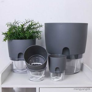 Vasi per fioriere 1Pc Vaso per fiori per irrigazione automatica pigra a 2 strati Vaso per spolverare Vaso per fiori Contenitore per acqua automatico con corda di cotone Decorazioni per il giardino domestico R230620