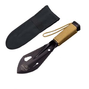 Manual shovel Multifunctional Garden Shovel Sawtooth Hex Wrench Digging Trowel Knife Spear Garden Bonsai Spade Tool Survival Military Shovel 230620