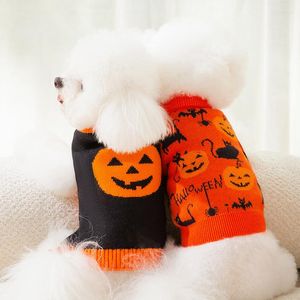 Trajes de gato pequeno cachorrinho cachorro estampado de abóbora suéter de Halloween engraçado bonito animal de estimação de duas pernas para roupas de outono e inverno