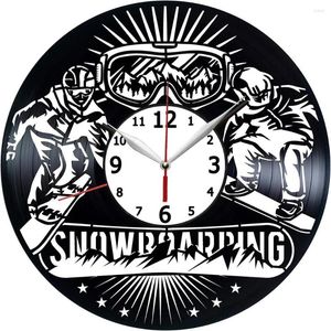 Wall Clocks Snowboarding Record Clock Compatible 12 Inch (30cm) Black Gift Surprise Ideas Friends And Family Birthdays Decor