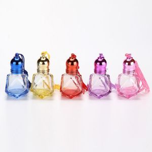 6 ml? Diamond Travel Gradient Roller flaskor Diy Essential Oil Roll Bottle Glass Cosmetic Containers för parfymer Aromaterapi Qxxdx