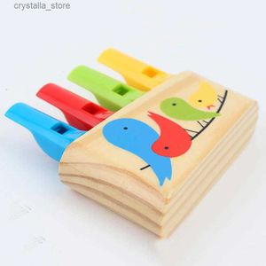 Högkvalitativ trägleksaker Rainbow Panpipe Wood Whistles Birds Whistling Multicolor Infant Musical Toys Early Eduactional Gif L230518