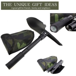 Manuell spade multifunktion utomhus militär bärbar vikning camping spade överlevnad camping spade bärbar multitool 230620