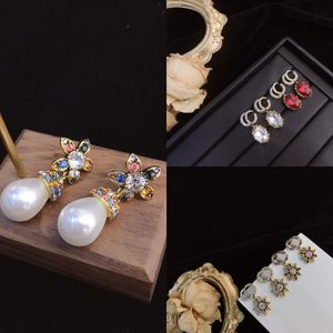 Classic pearl earrings stud womens luxury earings designer jewellery small heart vintage Earrings gold plated jeweler flower man fashion pendant earring Y23136