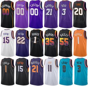 Uomo Donna Bambini Stampa Basketball Jock Landale Jersey 11 Kevin Durant 35 TJ Warren 21 Darius Bazley 55 Bradley Beal 3 Devin Booker 1 DeAndre Ayton 22 Per gli appassionati di sport Camicia