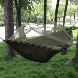 Portaledges 1-2 Person Portable Outdoor Camping Hammock med Myggnät Högstyrka Parachute Tyg Hanging Bed Hunting Sleeping Swing 230619