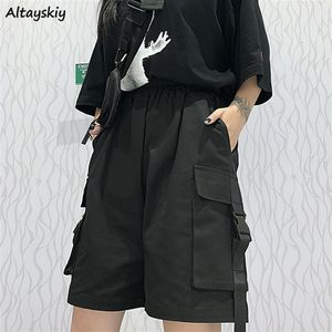 Женские шорты по длине колена груз женщины BF Пара широкая нога Cool Ins Empire Tooling Vintage Pockets Streetwear S4XL All Match Loose Chic 230620