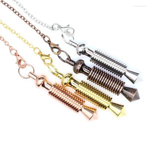 Anhänger Halsketten Reiki Metall Wahrsagerei Pendel für Wünschelrute Radiestesia Heilung spitze spirituelle Wicca Amulett Charms Frauen Männer Schmuck