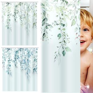 Tende da doccia set di tende in poliestere impermeabile bagno pianta decorativa floreale 71x71 pollici multiuso