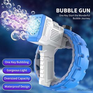 Sand Play Water Fun Ny Soap Bubbles Gun Rocket Bubbles Machine Gun Launcher Automatic Blower Soap Toys For Kids Children Gift Pomperos Toys R230620