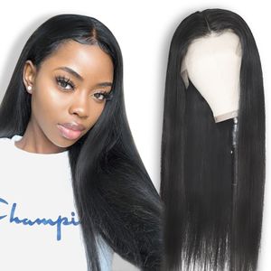 13x6 Straight Lace Front Wig 250 Density Lace Wig Deep Natural Hairline Lace Front Human Hair Wig For Women Brazilian Remy Hair