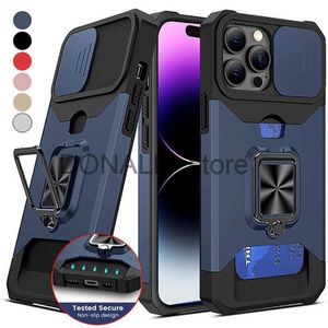 Capas de celular adequadas para iPhone 14 Pro Max Card Push Window anti-fall Case para celular iPhone 13 12 11 Pro Max 8 Plus capa protetora de anel J230620